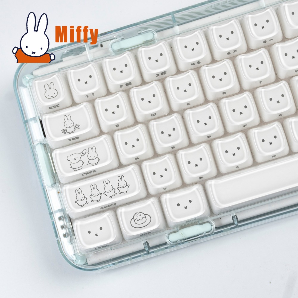 Gaming Accessories Kawaii - Kawaii Miffy Keycaps Sevimli Tavşan Anahtar