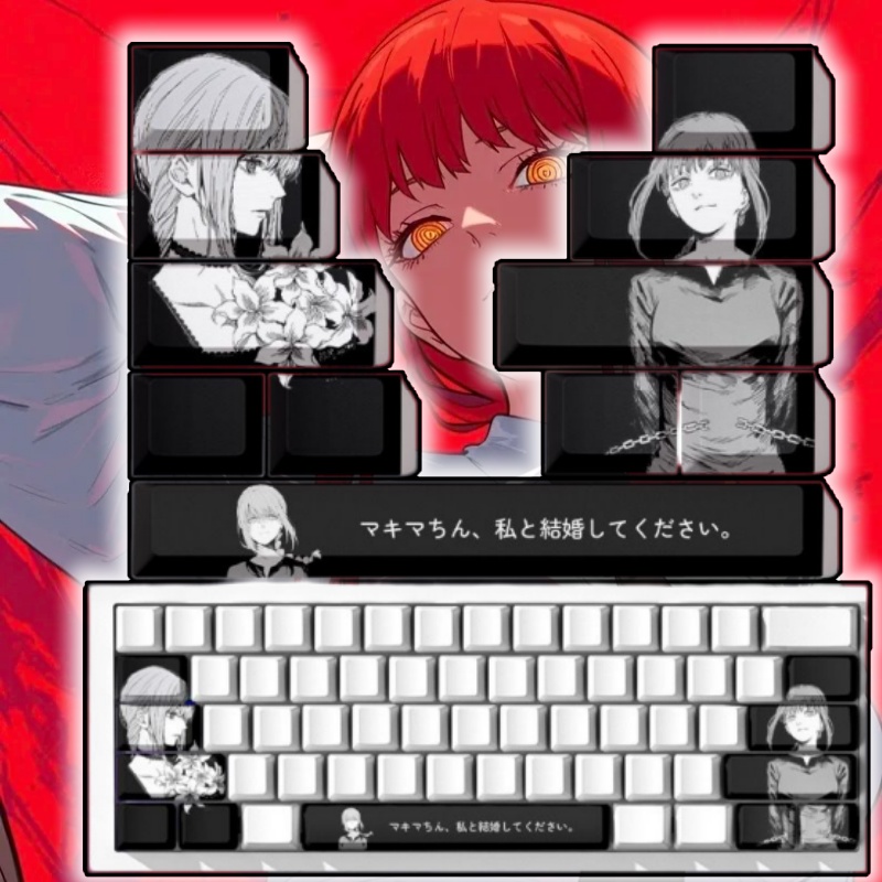 Jjk Gaming Accessories - Testere Adam Makima Tema Anime Klavye
