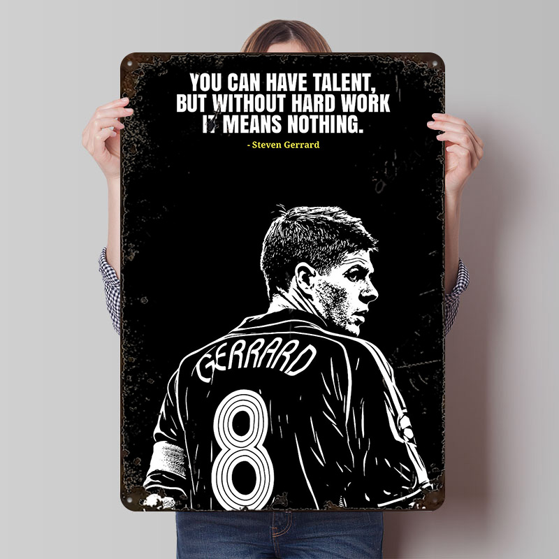 Vintage Gaming Accessories - Steven Gerrard Alıntı Metal Poster Özelleştirilmiş