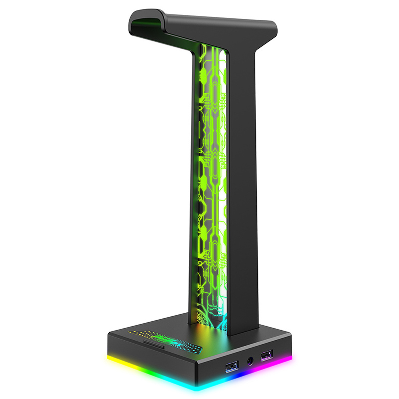 Headset Stand Rgb - RGB Oyun Kulaklığı Standı Çift USB
