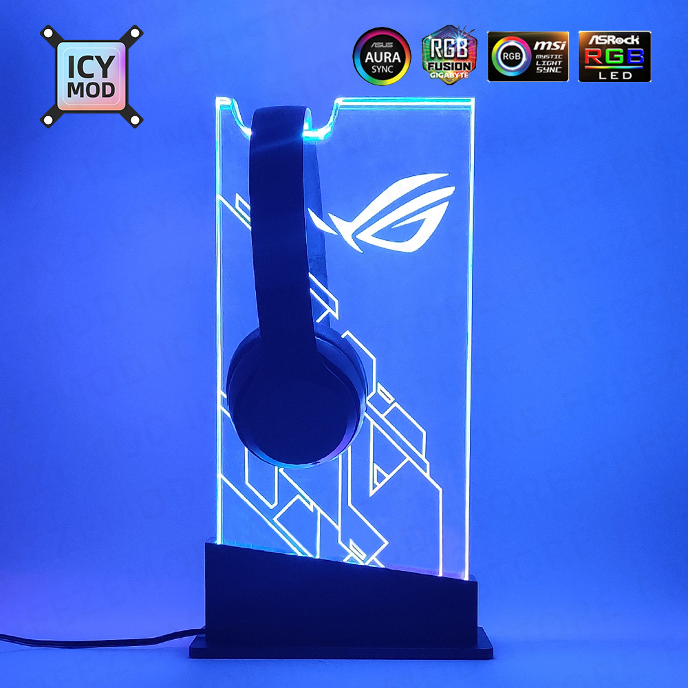 Headset Stand Rgb - Şasi RGB kulaklık tutucu ARGB şeffaf