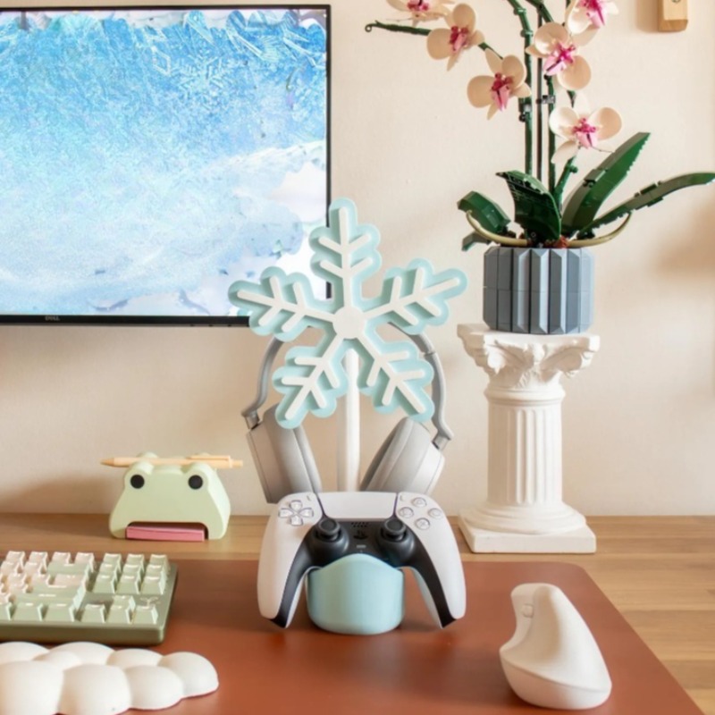 Gaming Accessories To 3D Print - Kar Tanesi Kulaklık Standı 3D Baskı
