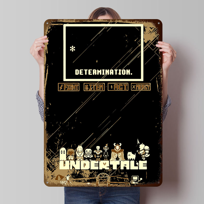 Vintage Gaming Accessories - Undertale Metal Poster Özel Duvar Sanatı