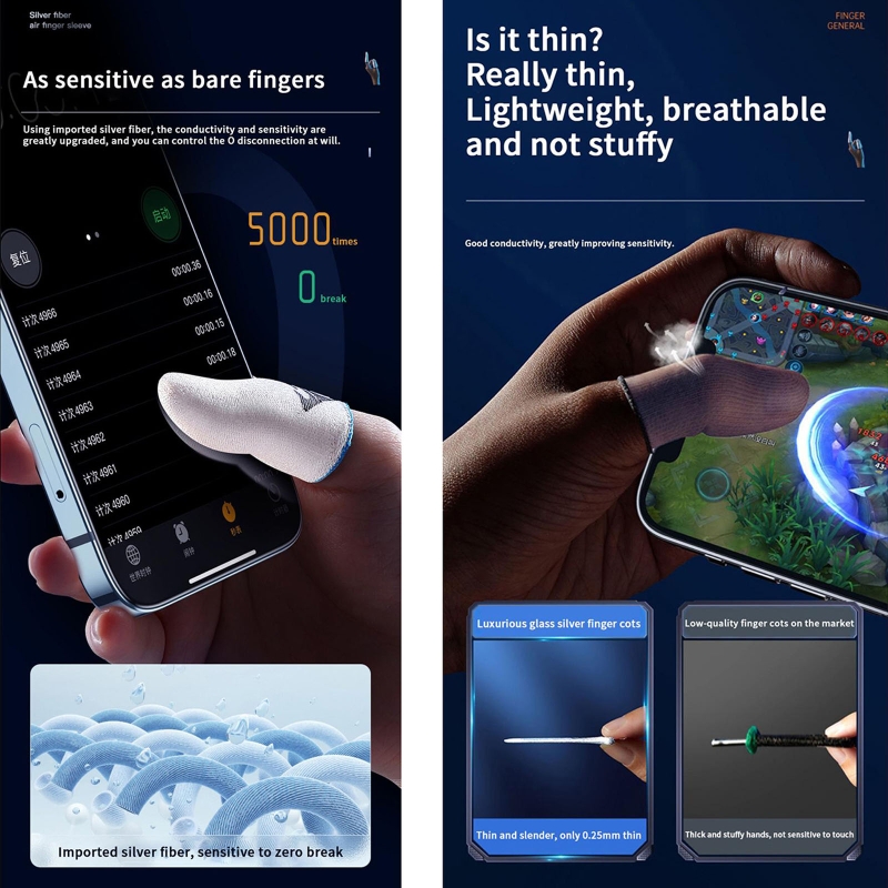 1 çift oyun parmak kollu Sweat - Gaming Accessories For Phone incelemesi ve fiyatı